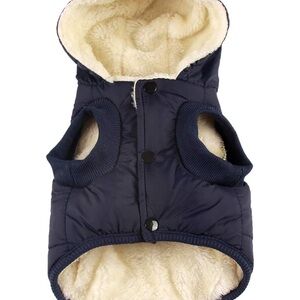 Navy Blue Fleece Lined Dog Jacket